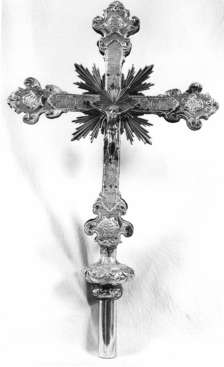 croce processionale, opera isolata - bottega lombarda (sec. XVIII)
