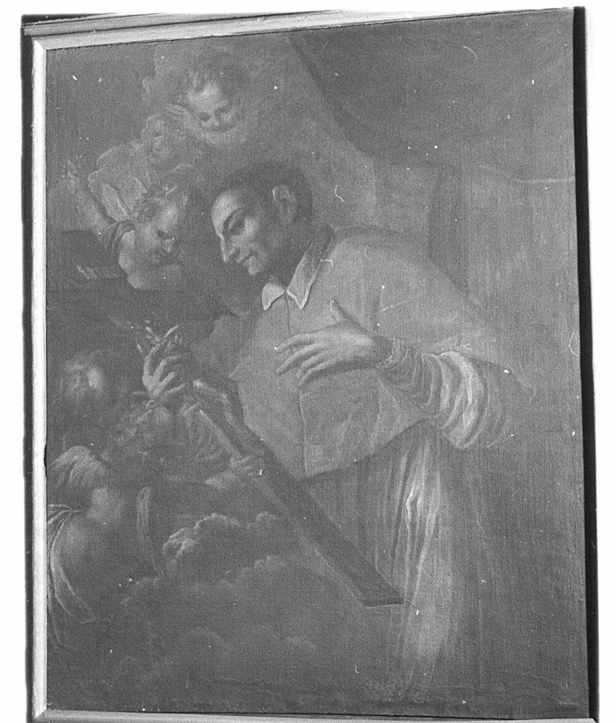 San Carlo Borromeo in adorazione della croce (dipinto, opera isolata) - ambito lombardo (sec. XVII)