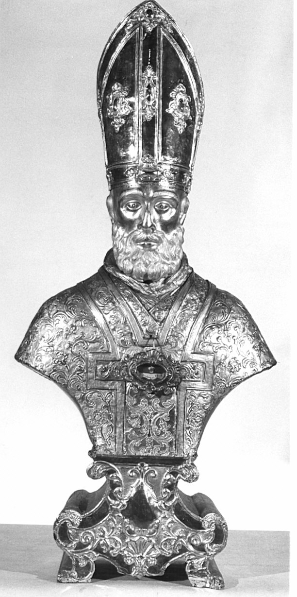 Sant'Ambrogio (reliquiario - a busto, opera isolata) - bottega lombarda (sec. XIX)