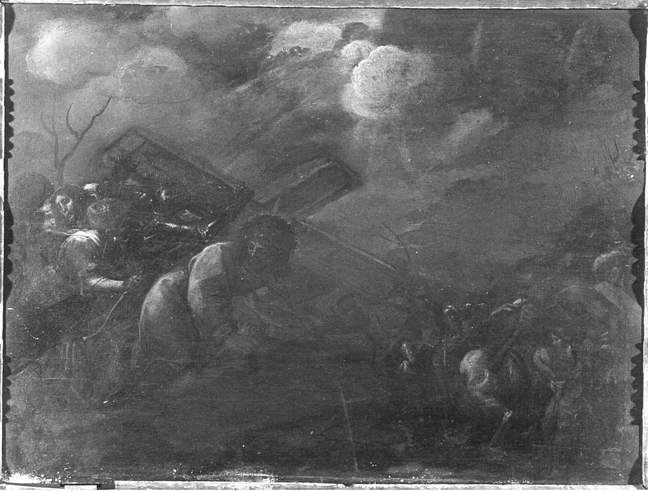 salita di Cristo al monte Calvario (dipinto, opera isolata) - ambito lombardo (sec. XVII)