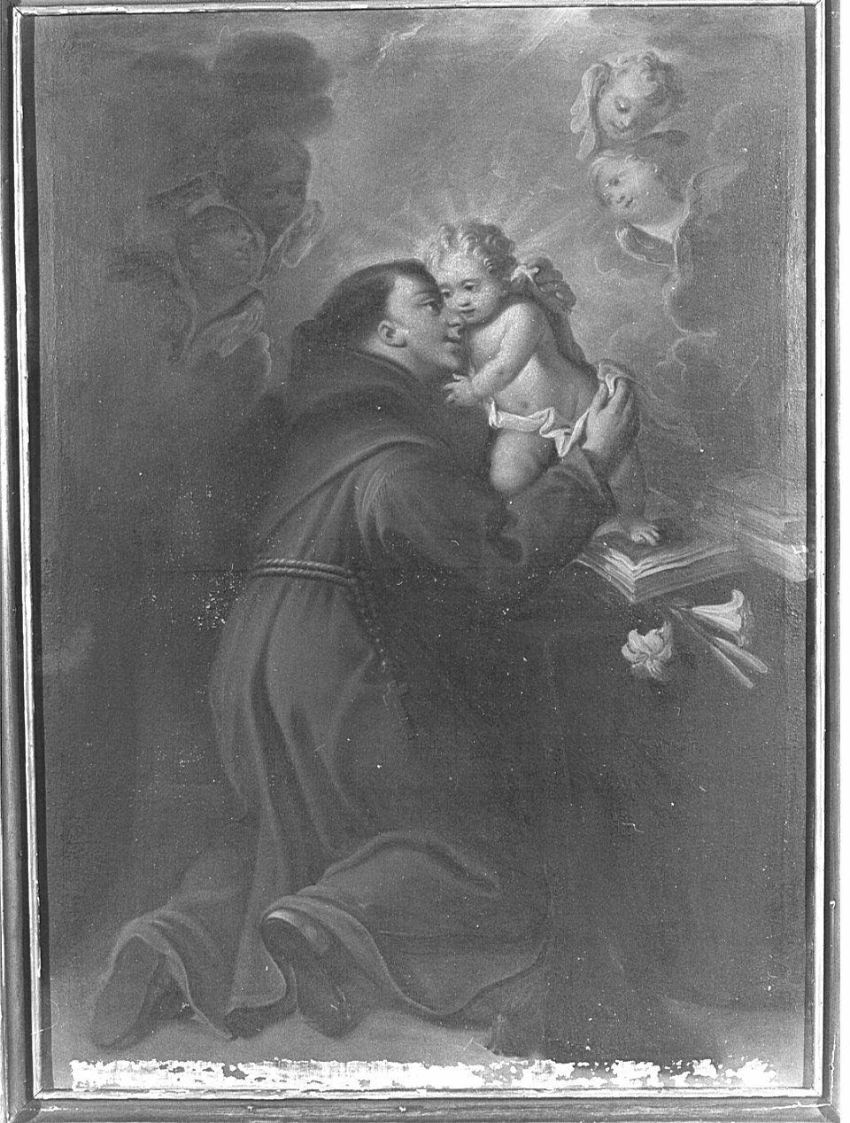 Sant'Antonio da Padova con il bambino (dipinto, opera isolata) - ambito lombardo (sec. XVII)