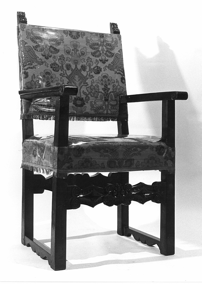 seggiolone, opera isolata - bottega lombarda (fine/inizio secc. XVI/ XVII)