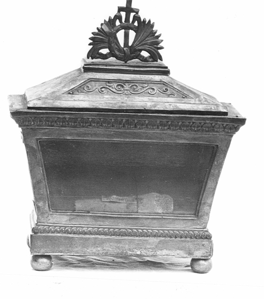 reliquiario a teca - a urna, coppia - bottega lombarda (seconda metà sec. XIX)