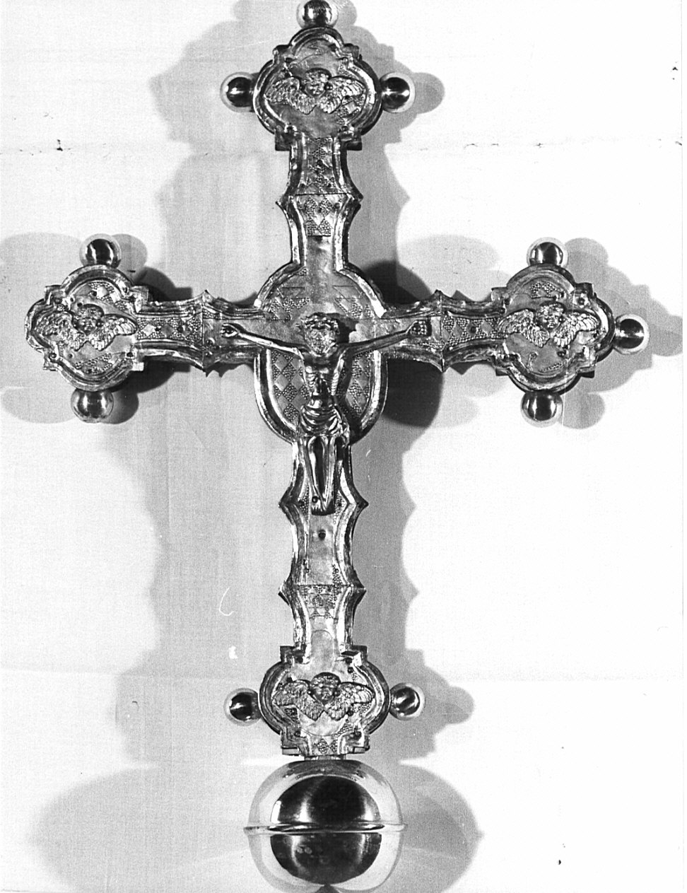 croce processionale, opera isolata - bottega lombarda (sec. XVI, sec. XVIII)