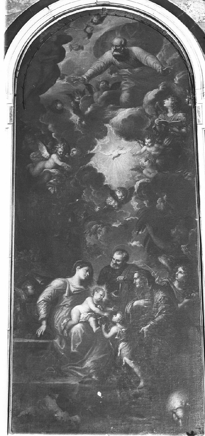 Sacra Famiglia (pala d'altare, opera isolata) di Santagostino Agostino (attribuito) (seconda metà sec. XVII)