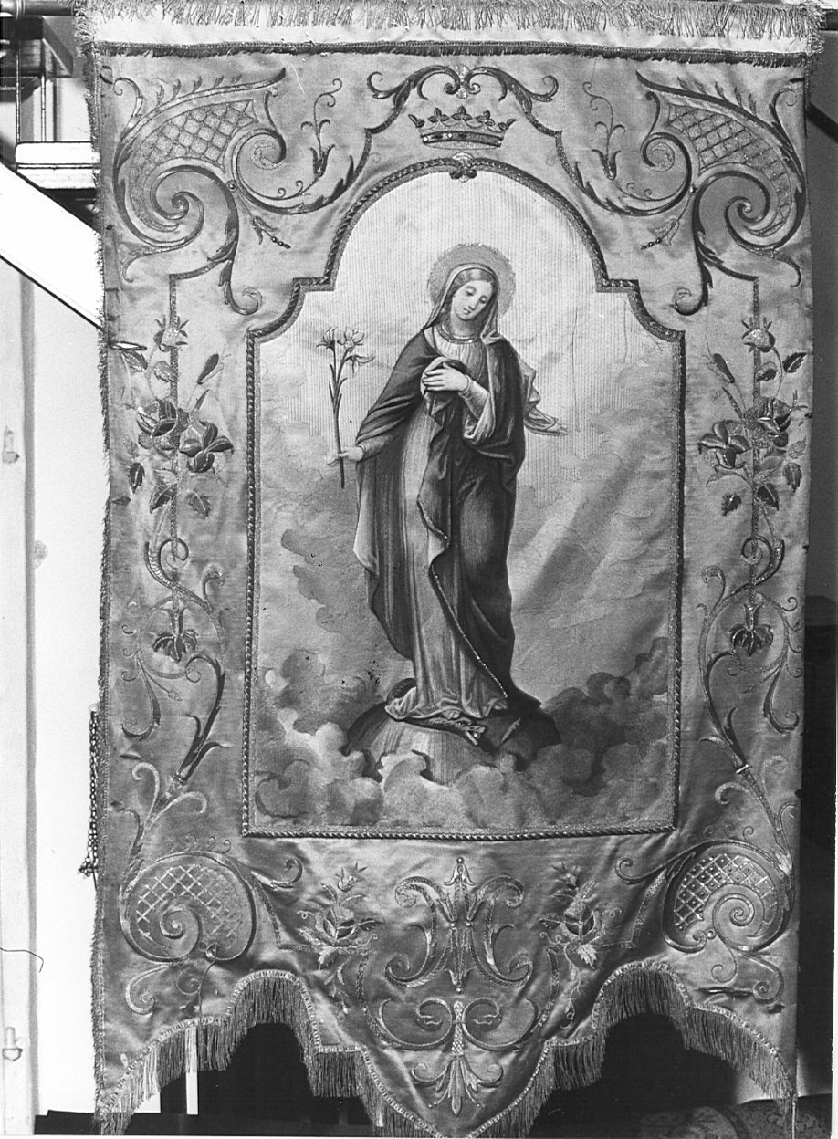 Beata Vergine/ San Luigi (stendardo processionale, opera isolata) - manifattura lombarda (sec. XIX)