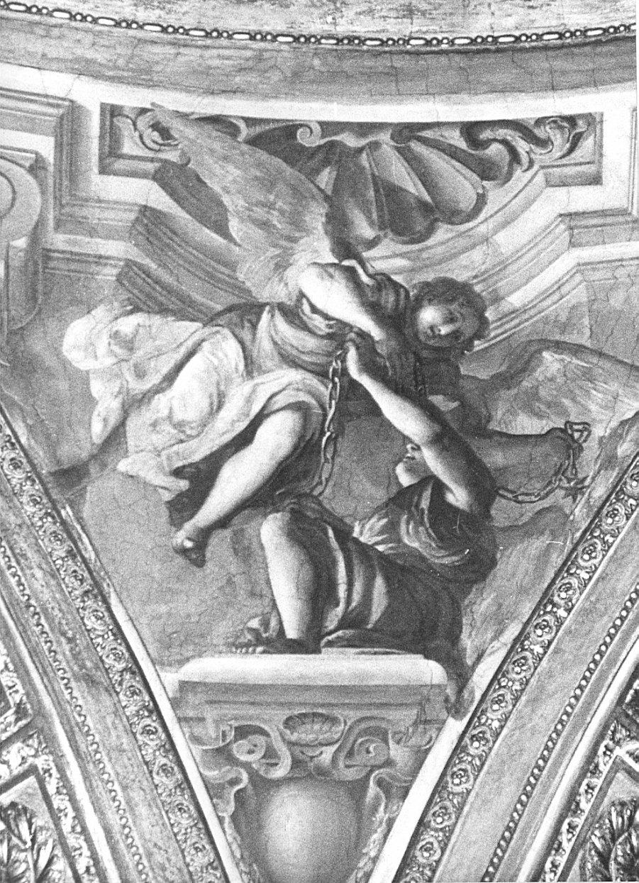 angeli con strumenti della passione (dipinto, elemento d'insieme) di Abbiati Filippo, Bianchi Federico (sec. XVII)