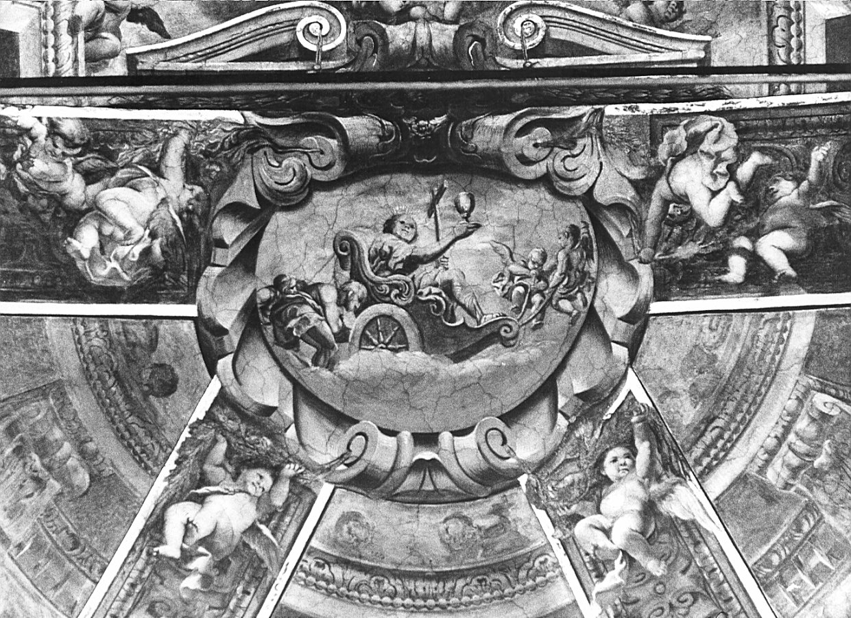 motivi decorativi/ motivi allegorici (dipinto, elemento d'insieme) di Grandi Giovanni Battista (fine sec. XVII)