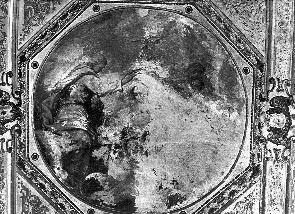 incoronazione di Maria Vergine (dipinto, opera isolata) di Santagostino Agostino, Santagostino Giacinto (sec. XVII)