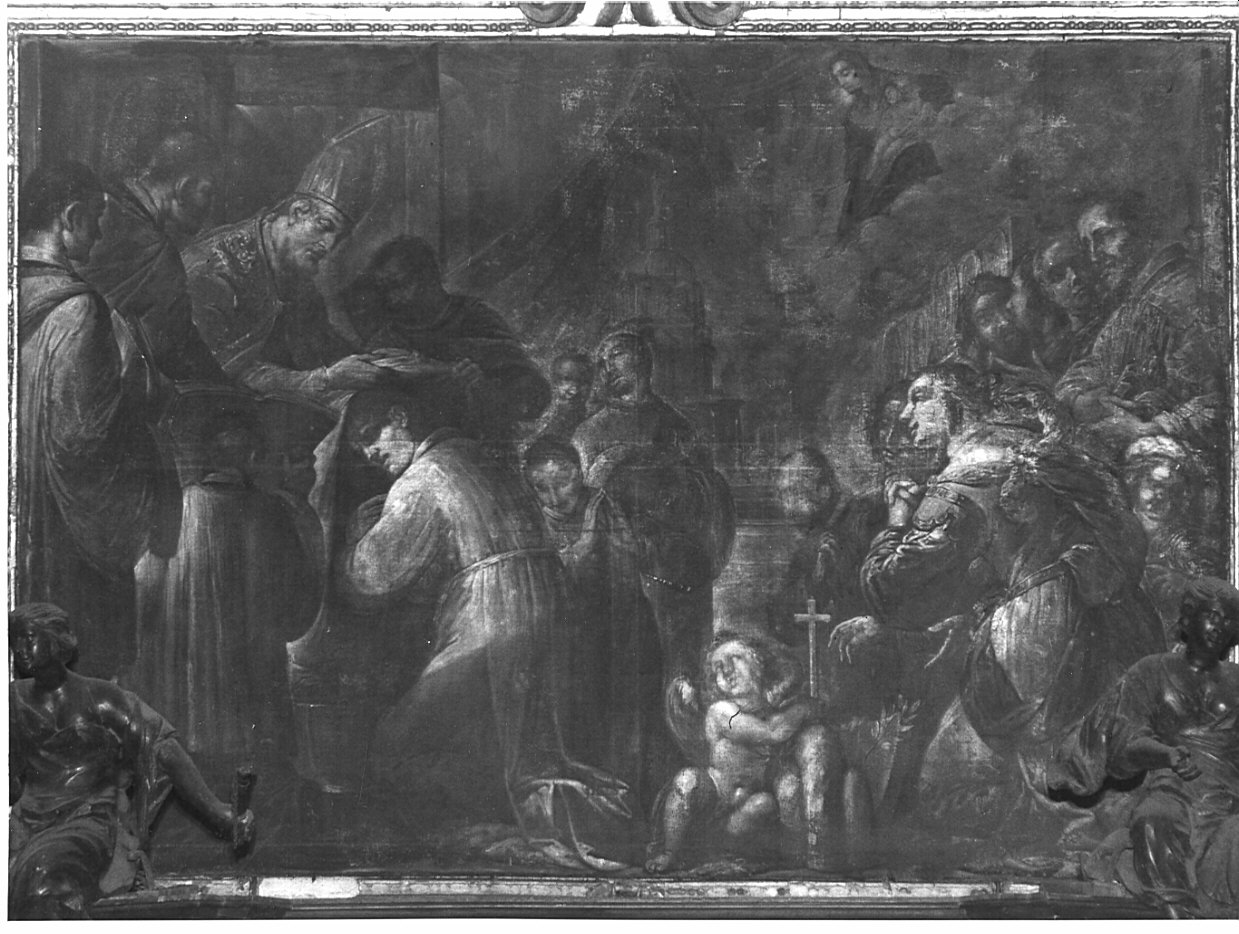 vescovo di Arezzo dà l'abito monastico e le Regole ai primi olivetani (dipinto, opera isolata) di Procaccini Ercole il Giovane detto Procaccini il Giovane (seconda metà sec. XVII)