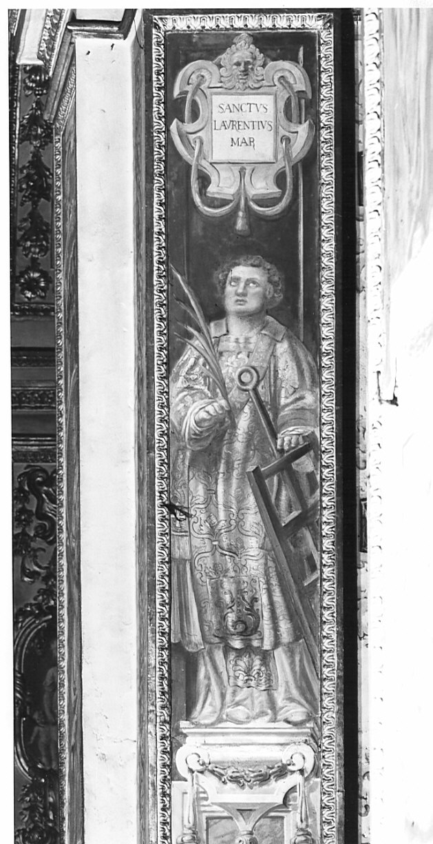 San Lorenzo (decorazione plastico-pittorica, elemento d'insieme) di Ciocca G (sec. XVI)