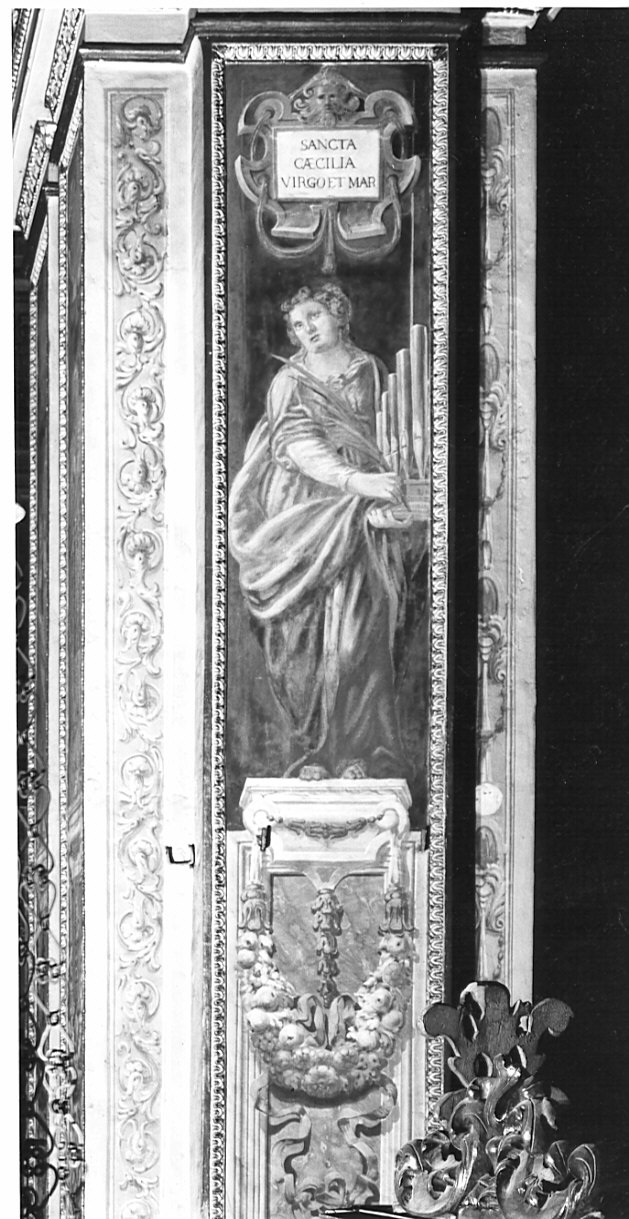 Santa Cecilia (decorazione plastico-pittorica, opera isolata) di Ciocca G (sec. XVI)