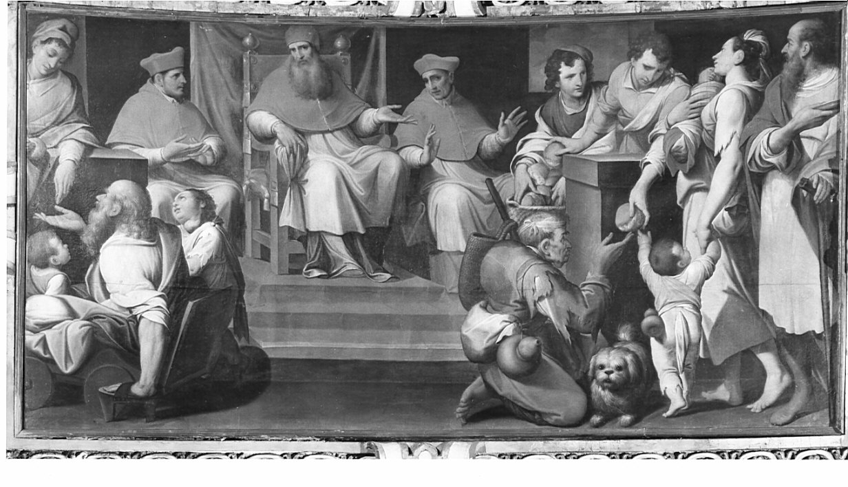 San Gregorio distribuisce l'elemosina (dipinto, opera isolata) di Procaccini Camillo (sec. XVII)