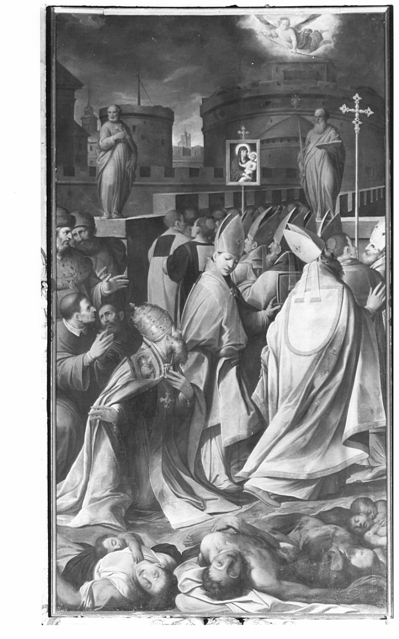 San Gragorio Magno istituisce le littanie (dipinto, opera isolata) di Procaccini Camillo (sec. XVII)