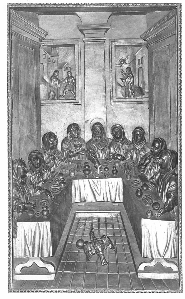 corvo e il pane avvelenato (rilievo, elemento d'insieme) di Santagostino Ambrogio, Passeri Bernardino (sec. XVI)