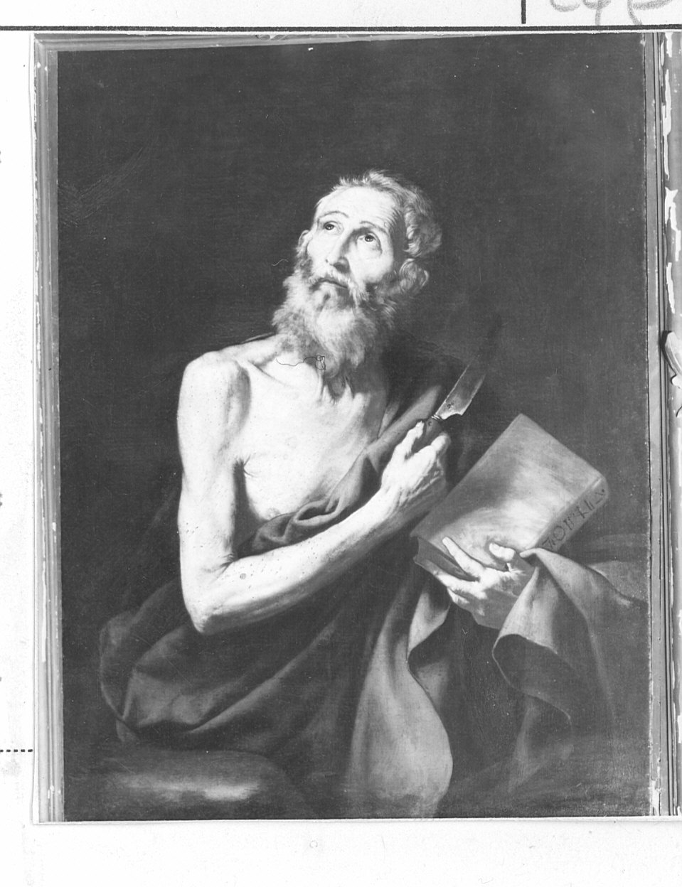 San Bartolomeo (dipinto, opera isolata) di De Ribera Jusepe detto Spagnoletto (bottega) (prima metà sec. XVII)