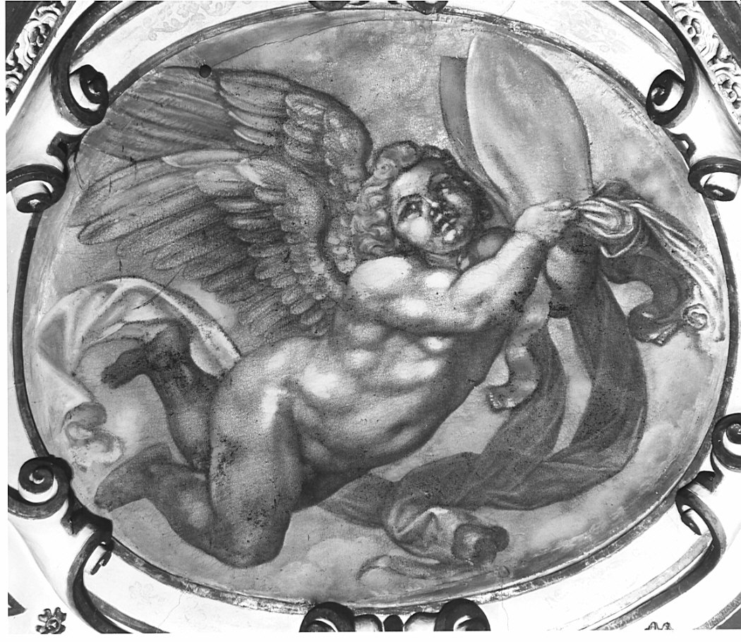 putto con tiara (dipinto) di Figino Giovanni Ambrogio (inizio sec. XVII)