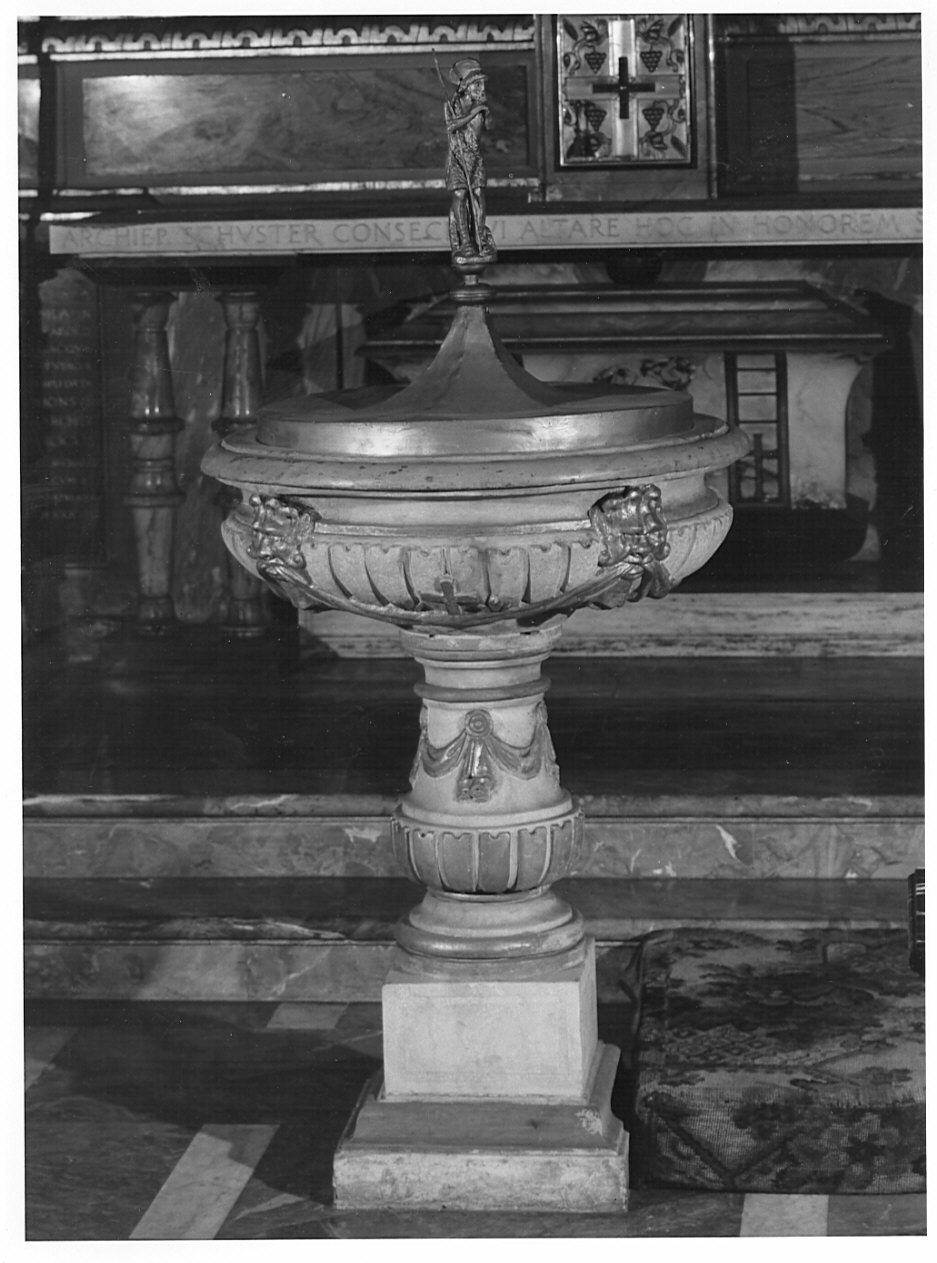 fonte battesimale - bottega lombarda (fine sec. XVII, sec. XX)