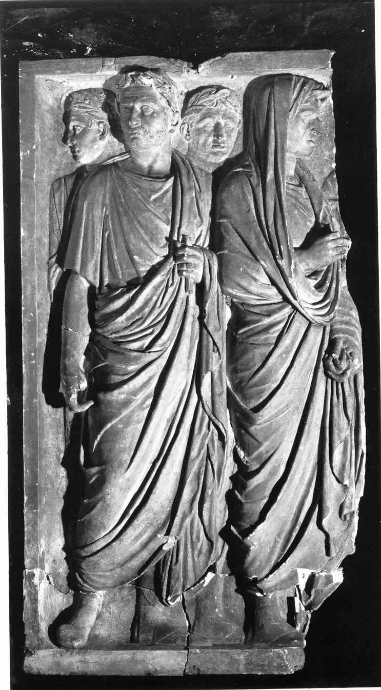 Processione di togati del recinto dell'Ara Pacis Augustae, processione di togati (lastra, frammento) - ambito romano (sec. XIX)