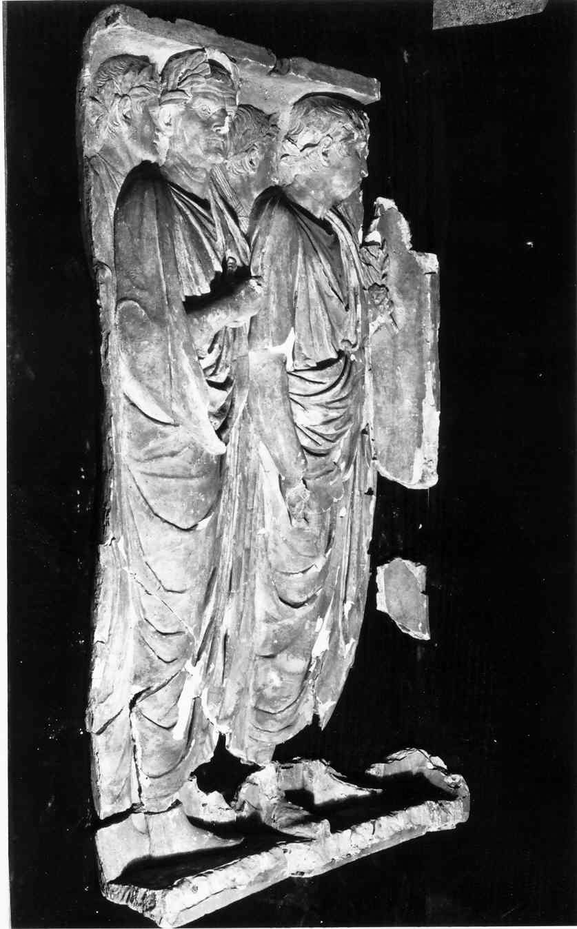 Processione di togati del recinto dell'Ara Pacis Augustae, processione di togati (lastra, frammento) - ambito romano (sec. XIX)
