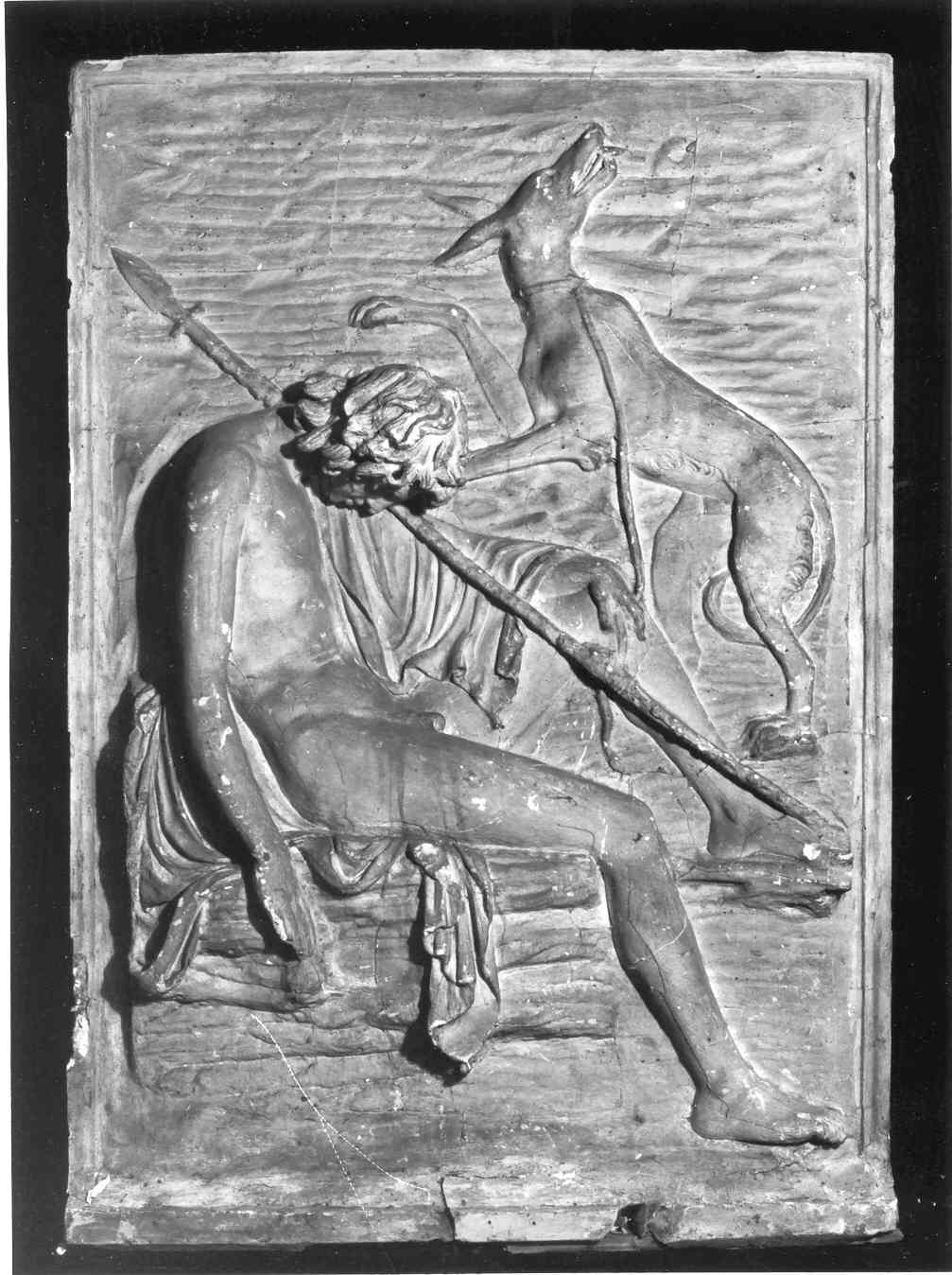 Endimione che dorme, Endimione addormentato (lastra, opera isolata) - ambito romano (sec. XIX)