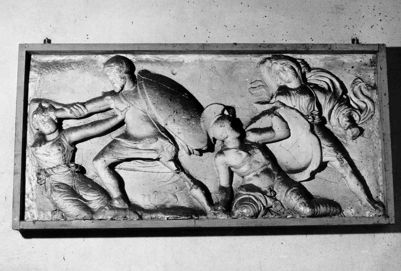 amazzonomachia (decorazione plastica, opera isolata) - ambito inglese (sec. XIX)