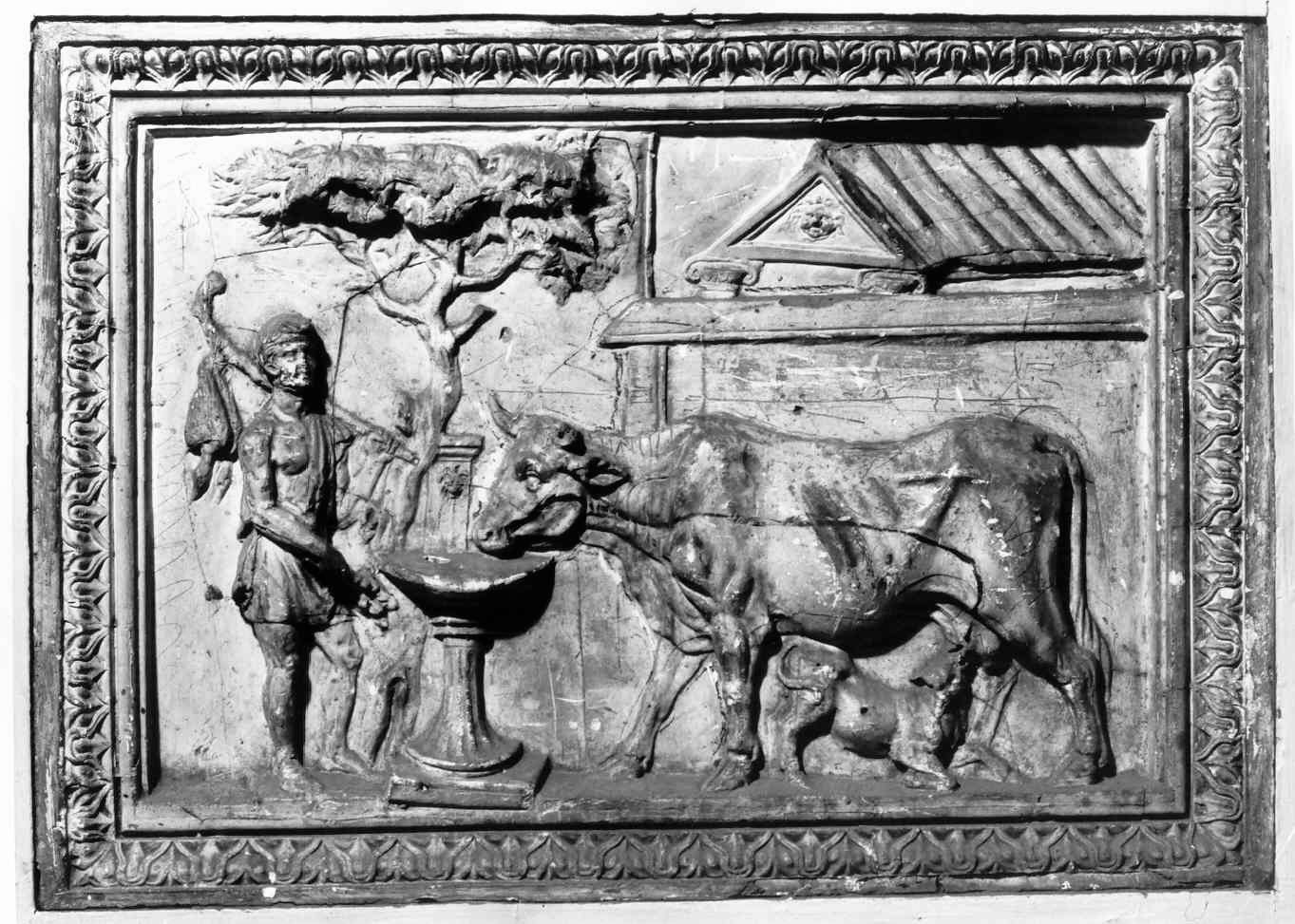 scena agreste (formella, opera isolata) - ambito romano (sec. XIX)