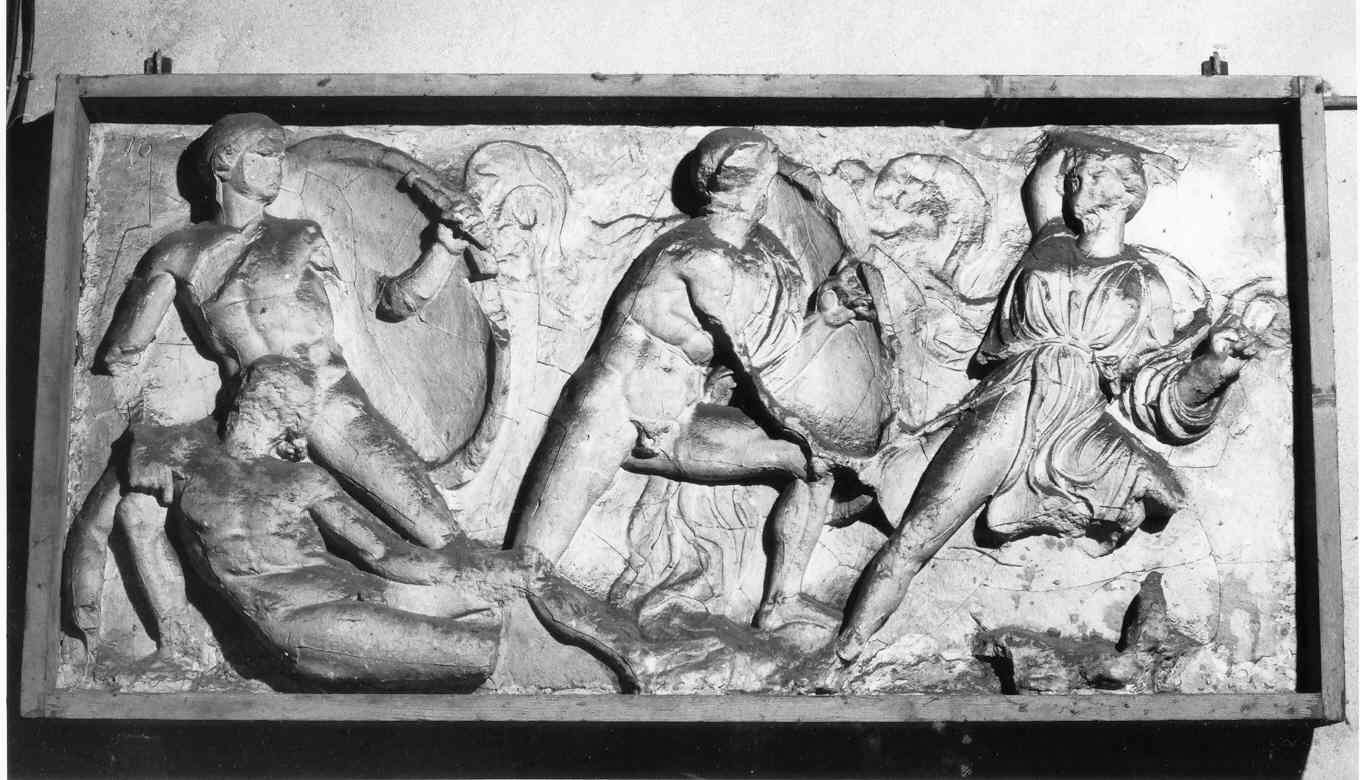 amazzonomachia (decorazione plastica, opera isolata) - ambito inglese (sec. XIX)