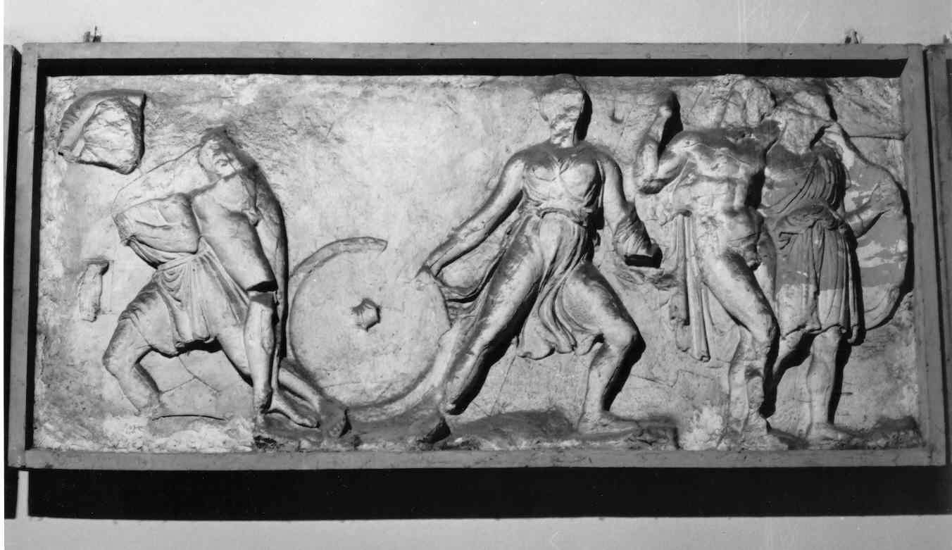 amazzonomachia (?) (decorazione plastica, opera isolata) - ambito inglese (sec. XIX)