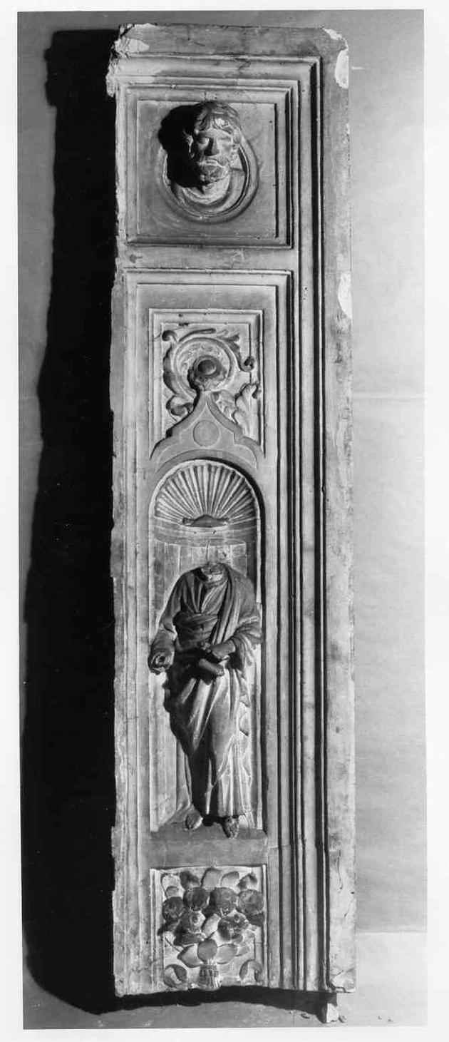 profeta, motivi decorativi vegetali (mostra di porta, frammento) - ambito fiorentino (sec. XIX)