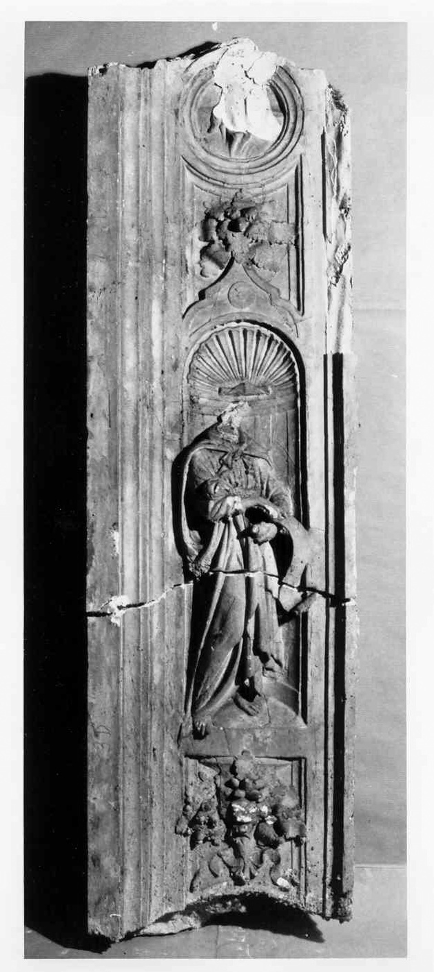 profeta, motivi decorativi vegetali (mostra di porta, frammento) - ambito fiorentino (sec. XIX)