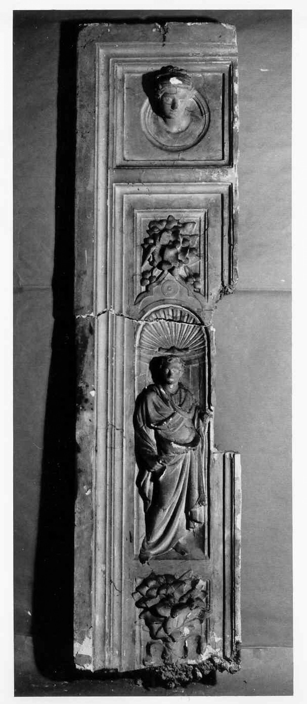 profeta, motivi decorativi vegetali (mostra di porta, frammento) - ambito fiorentino (sec. XIX)