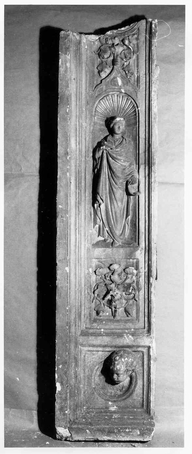 sibilla, motivi decorativi vegetali (mostra di porta, frammento) - ambito fiorentino (sec. XIX)