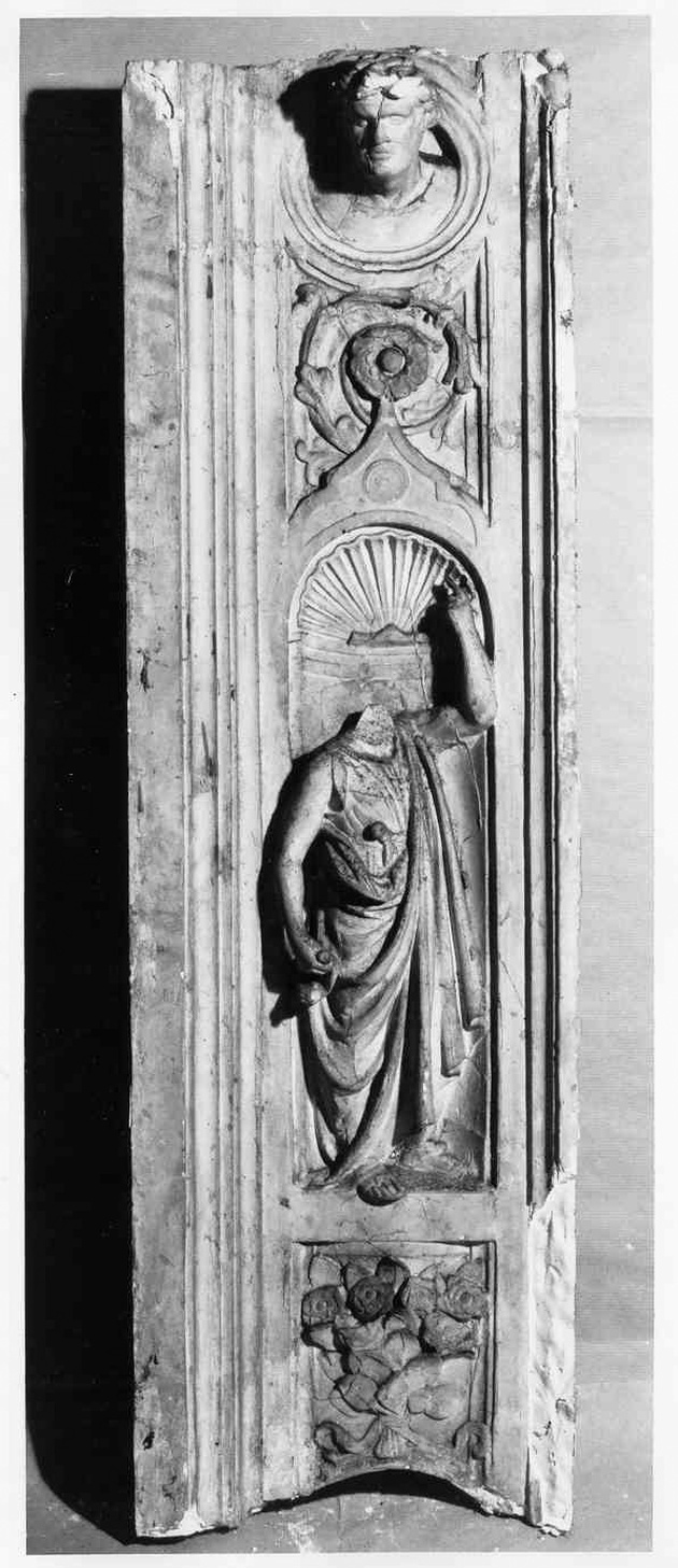 profeta, motivi decorativi vegetali (mostra di porta, frammento) - ambito fiorentino (sec. XIX)