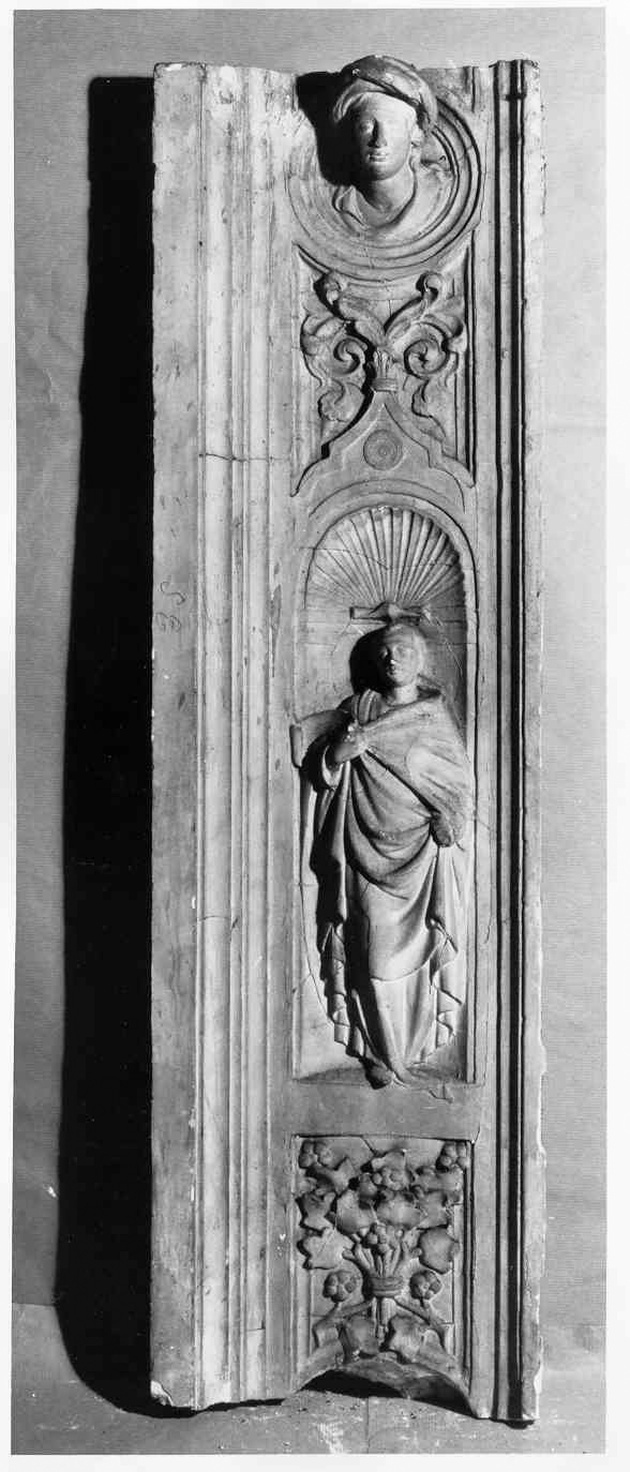 profeta, motivi decorativi vegetali (mostra di porta, frammento) - ambito fiorentino (sec. XIX)