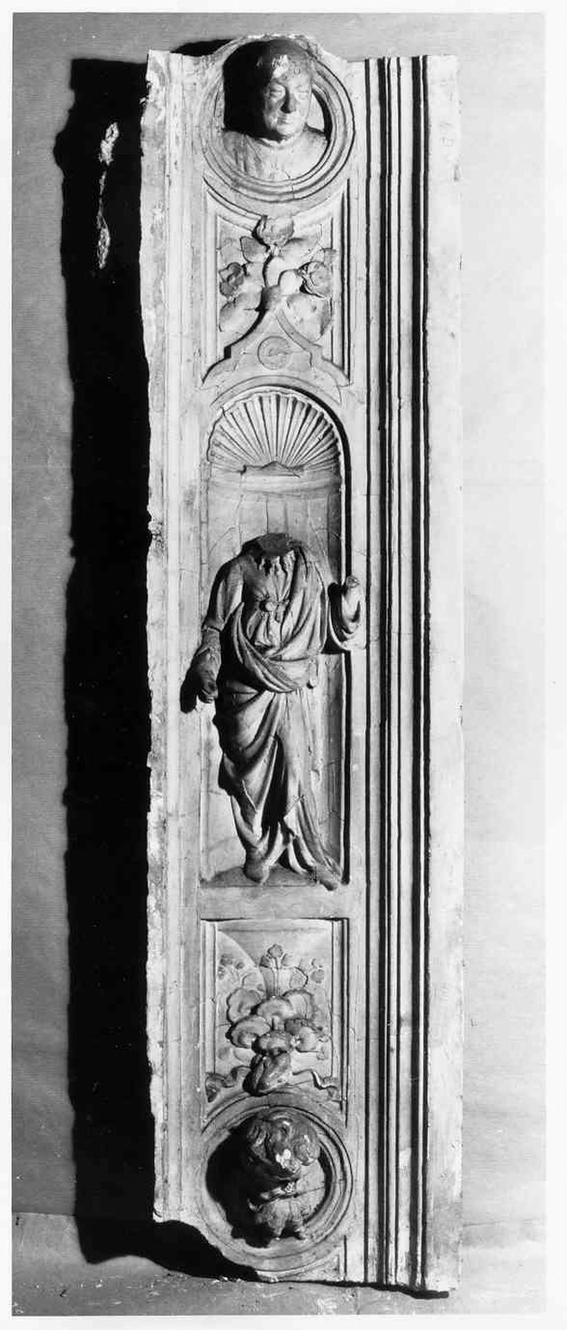 profeta, motivi decorativi vegetali (mostra di porta, frammento) - ambito fiorentino (sec. XIX)