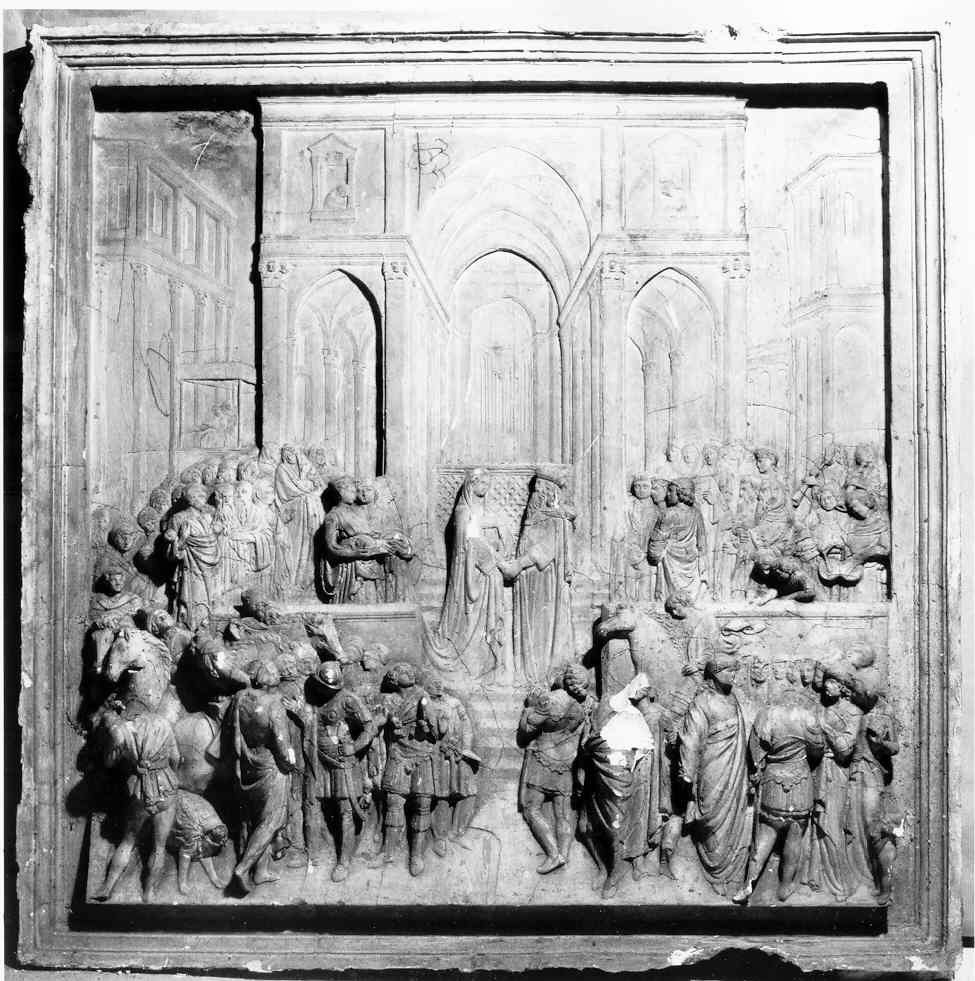 Salomone e la regina di Saba (formella, opera isolata) - ambito fiorentino (sec. XIX)