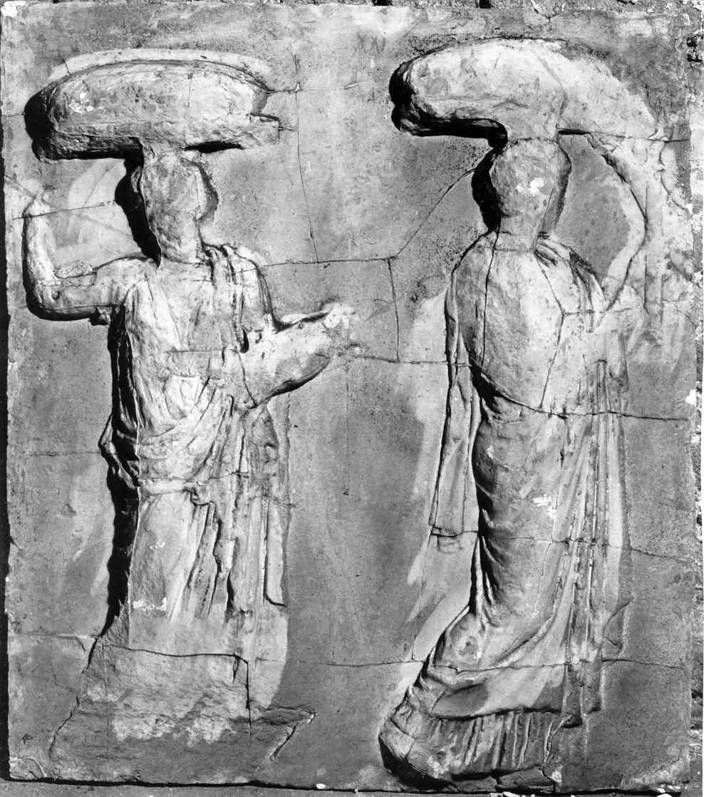 Offerta del peplo ad Athena durante le feste Panatenee, processione di fanciulle (le Ergastine) (lastra, opera isolata) - ambito inglese (sec. XIX)