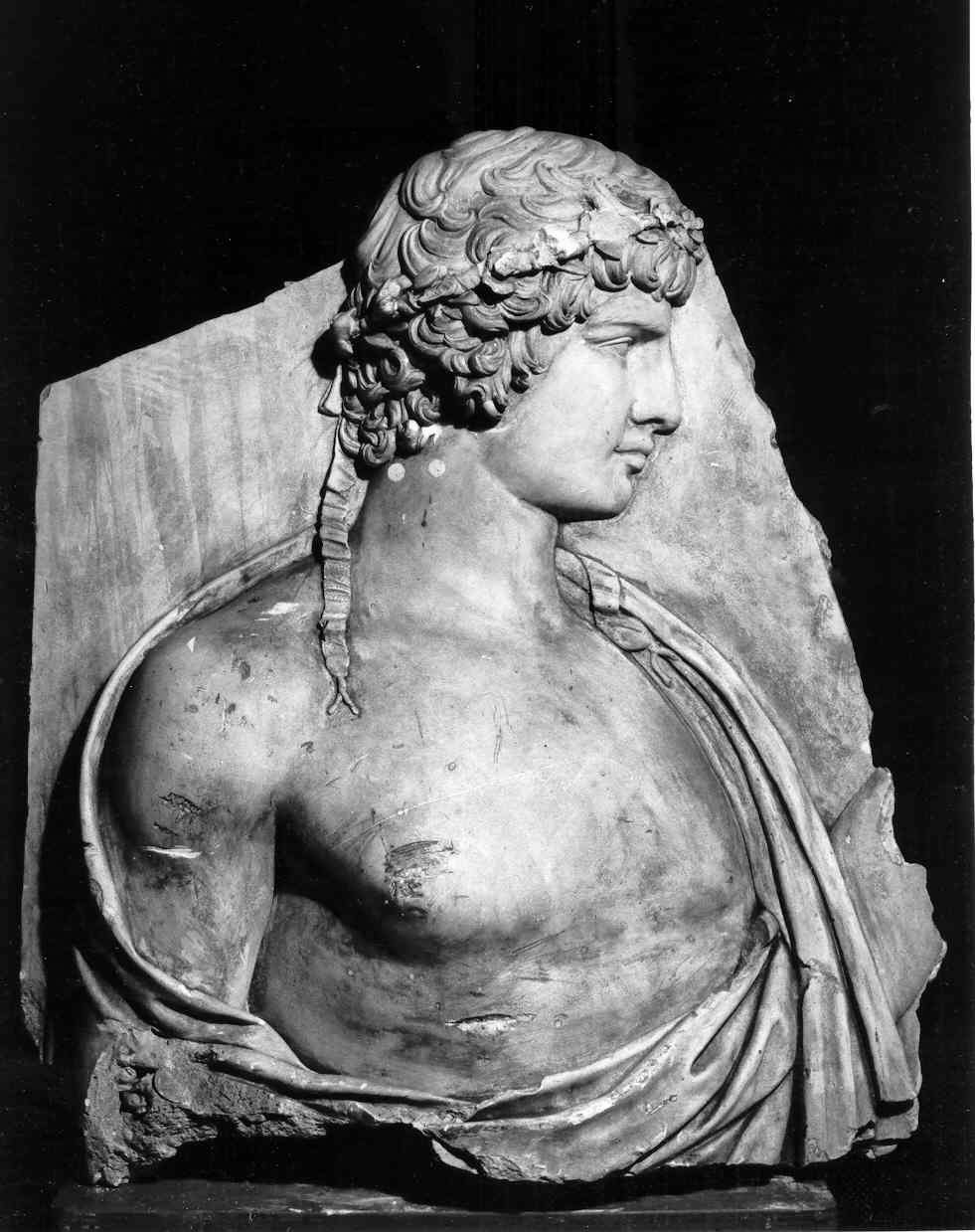 Antinoo dell'Albani, Antinoo (lastra, frammento) - ambito romano (sec. XIX)