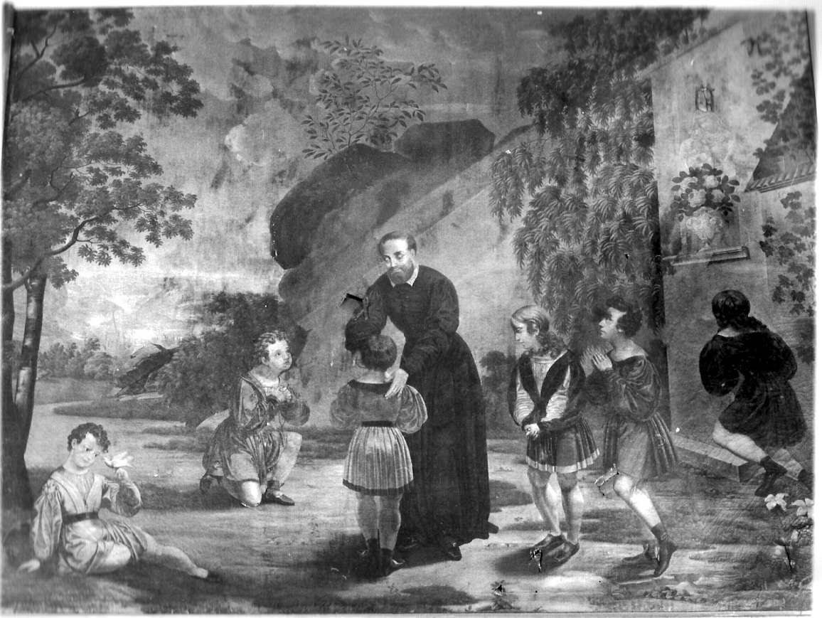 San Filippo Neri e i fanciulli (dipinto, opera isolata) - ambito lombardo (sec. XIX)