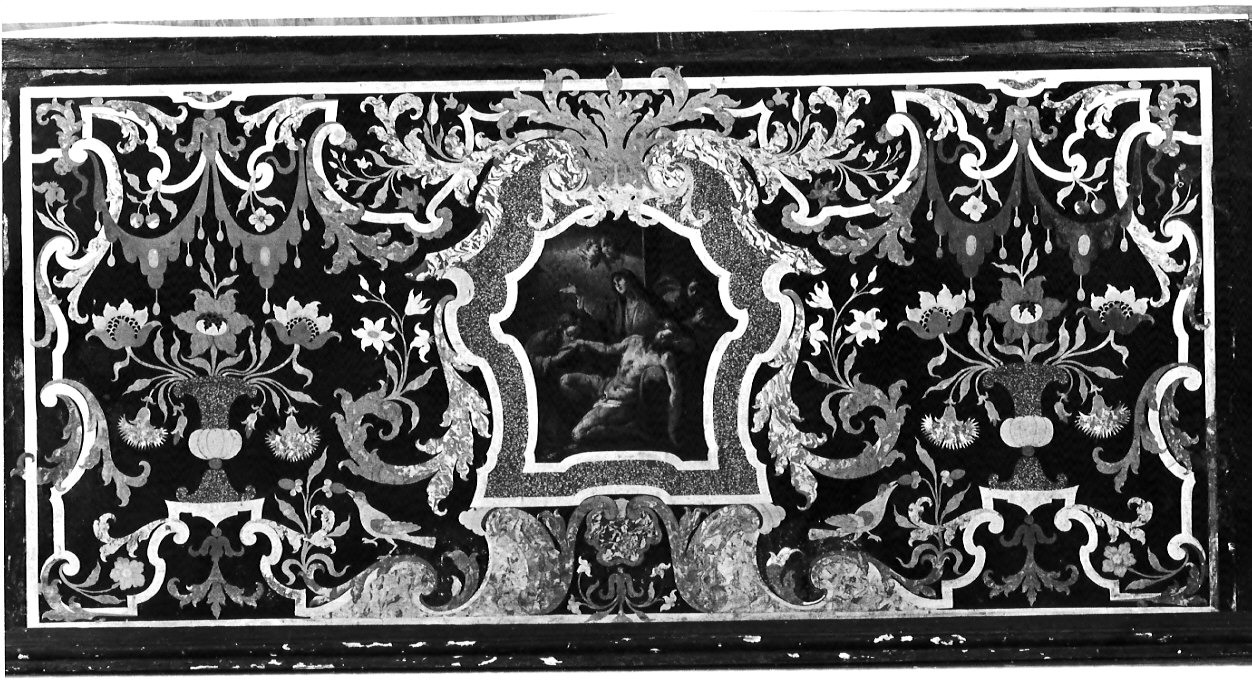 paliotto, elemento d'insieme - bottega lombarda (prima metà sec. XVII)