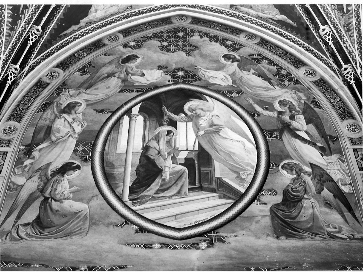 Annunciazione (dipinto, elemento d'insieme) di Bignami Osvaldo (attribuito) (sec. XX)