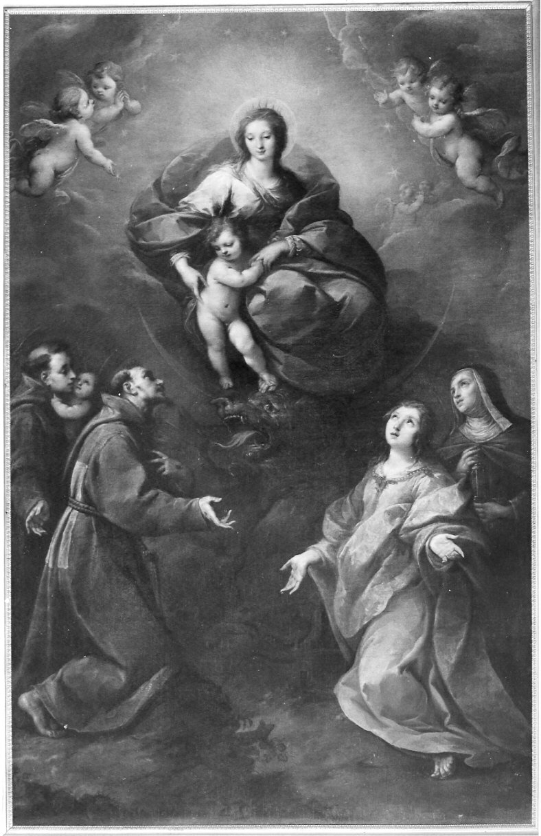 Madonna Immacolata e Santi (dipinto, opera isolata) di Nuvolone Carlo Francesco (attribuito) (sec. XVII)