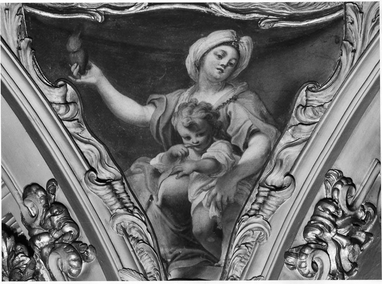 Carità (dipinto, elemento d'insieme) di Legnani Stefano Maria detto Legnanino (attribuito) (sec. XVIII)