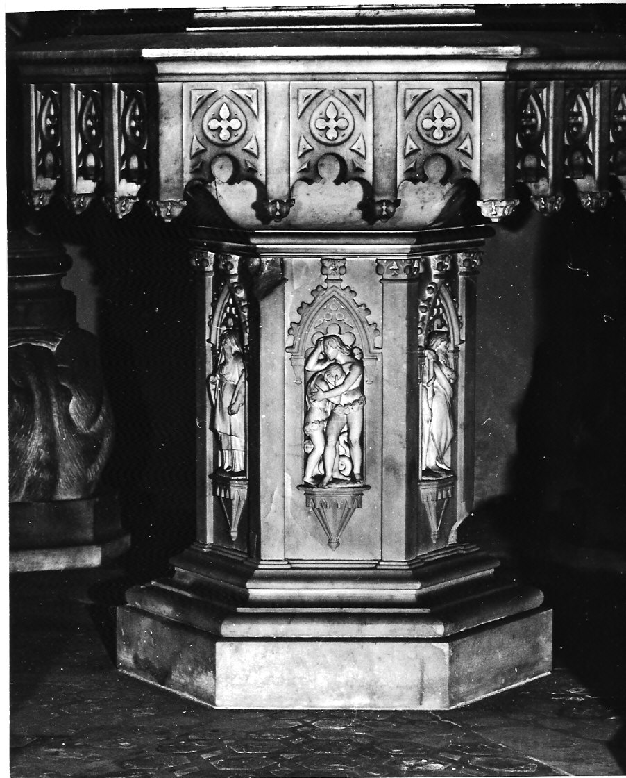 fonte battesimale, opera isolata di Pizzigalli Felice (attribuito), Monti Gaetano Matteo (sec. XIX)