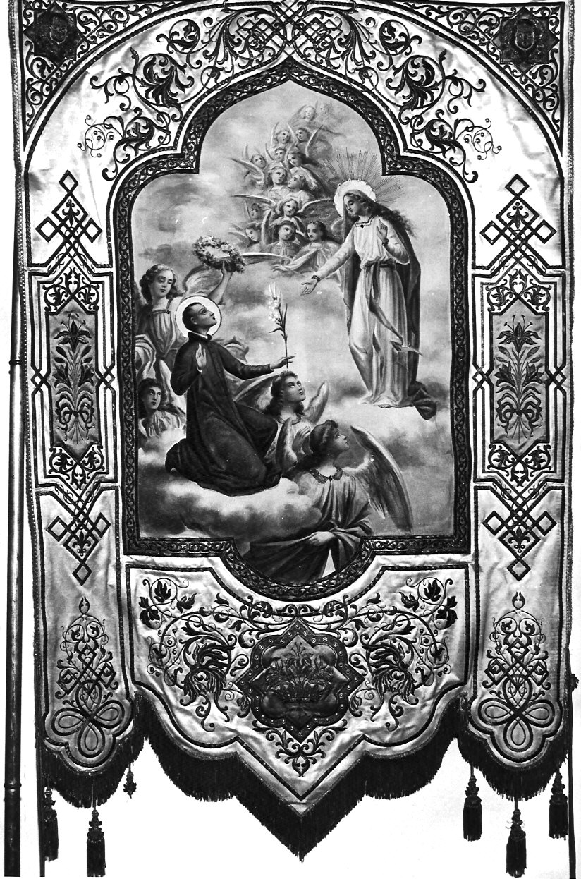 San Luigi Gonzaga (stendardo processionale, opera isolata) - manifattura lombarda (sec. XIX)