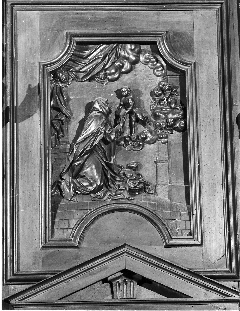 Santa Teresa d'Avila (formella, elemento d'insieme) di Quadrio Giovanni Battista (attribuito) (secc. XVII/ XVIII)