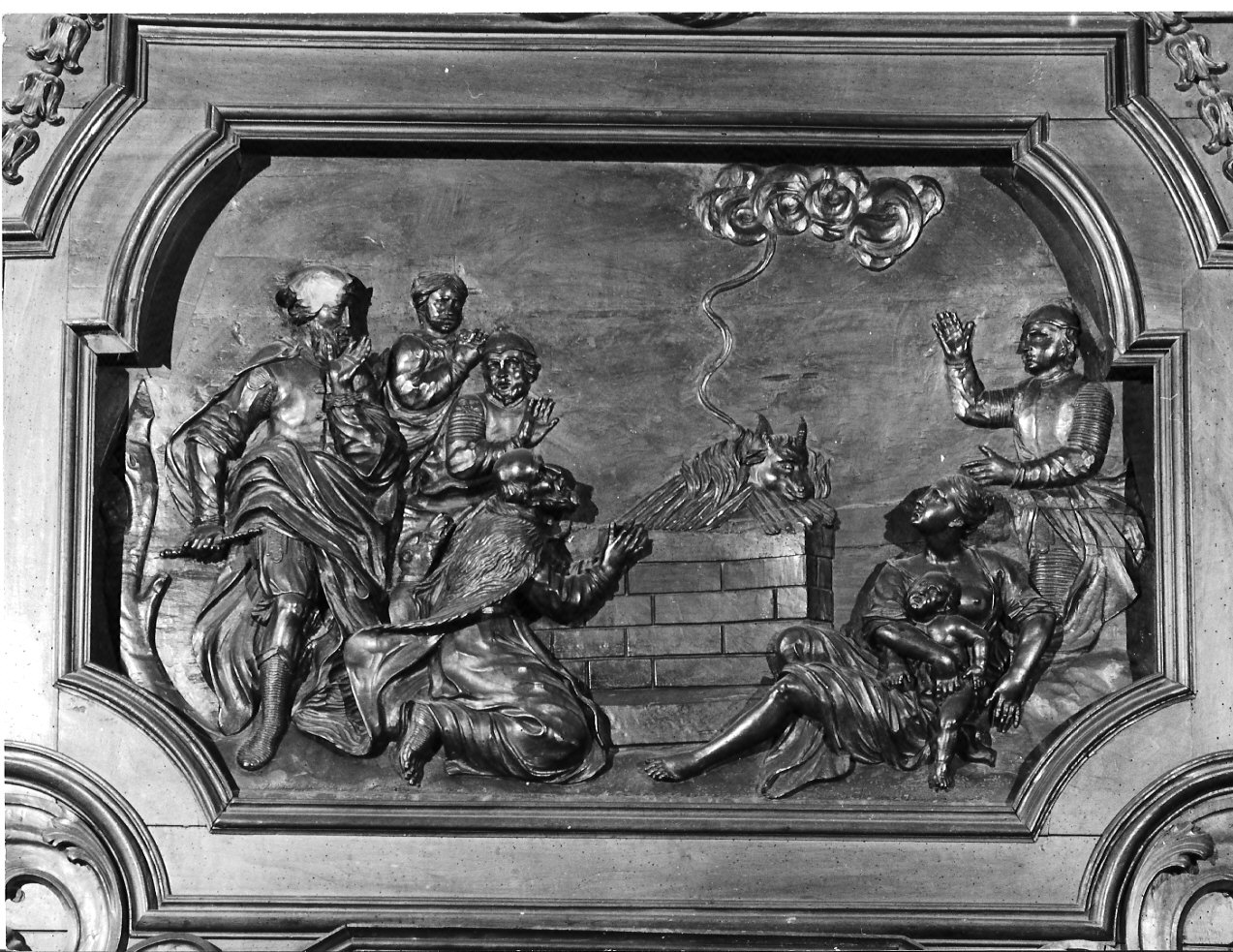 sacrificio di Noè (formella, elemento d'insieme) di Quadrio Giovanni Battista (attribuito) (secc. XVII/ XVIII)