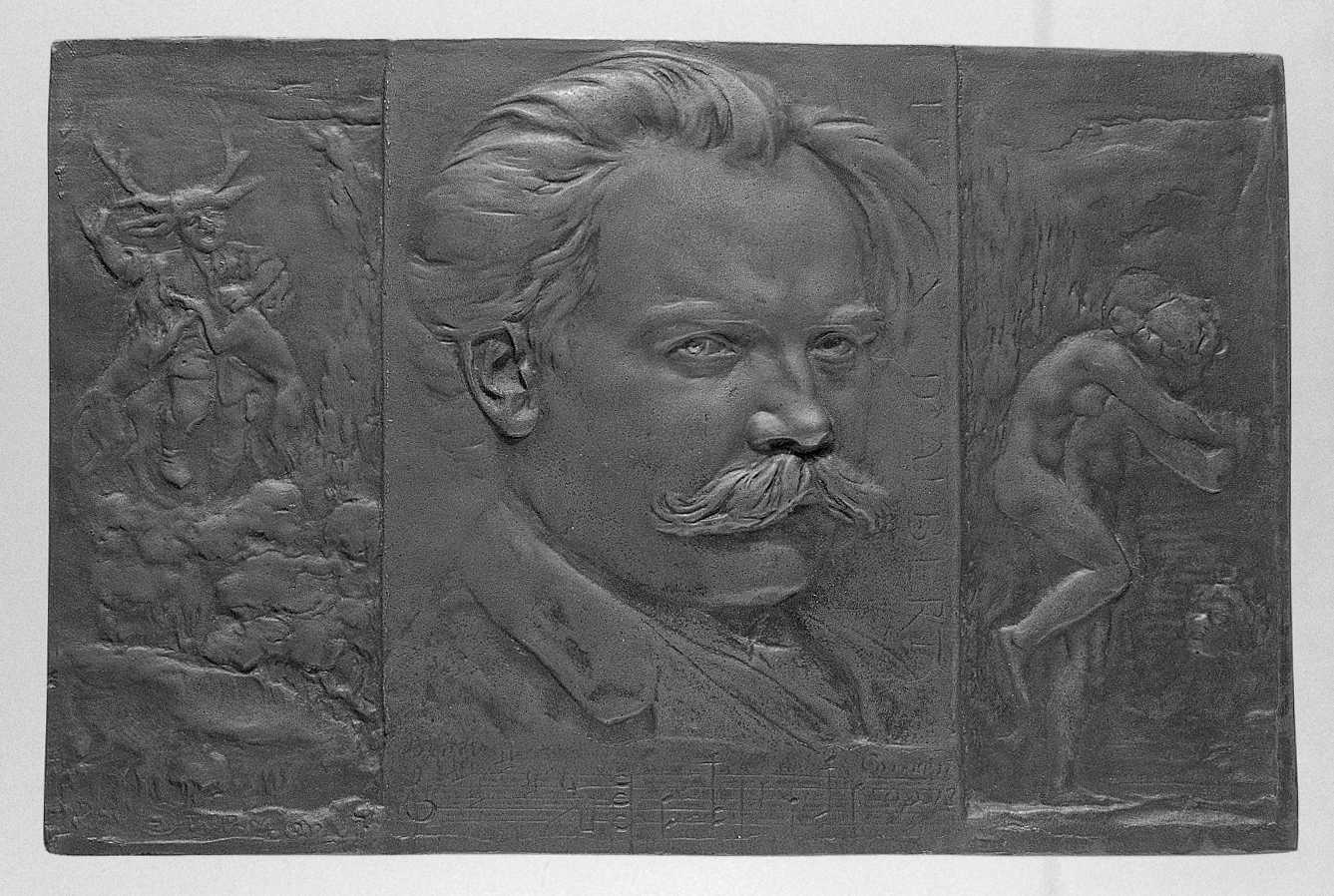 Ritratto di Albert d'Eugene François Charles, ritratto del compositore Albert d'Eugene François Charles (placchetta) di Sturm Paul (primo quarto, inizio sec. XX, sec. XX)