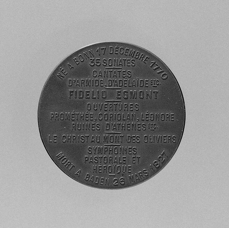 Ritratto di Beethoven Ludwig van, ritratto del compositore Beethoven Ludwig van (medaglia) di Bescher Auguste (ultimo quarto sec. XIX)